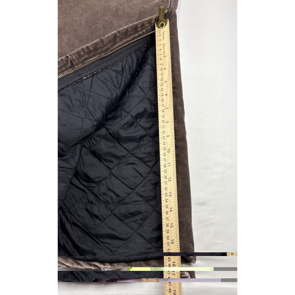 Carhartt R27 CHT Choc Brown Insulated Double Knee Leg Zip Bibs. Men's 40x32 - Picture 14 of 16